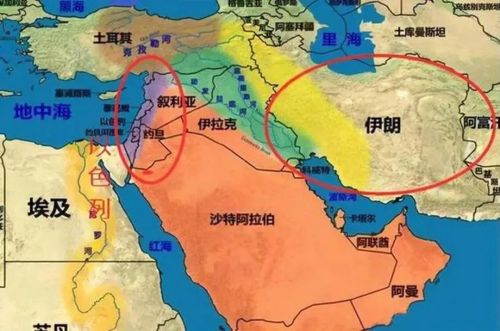 以色列与伊朗地图
